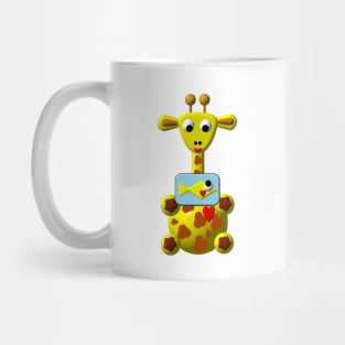 Cute Giraffe with a Goldfish Mug
